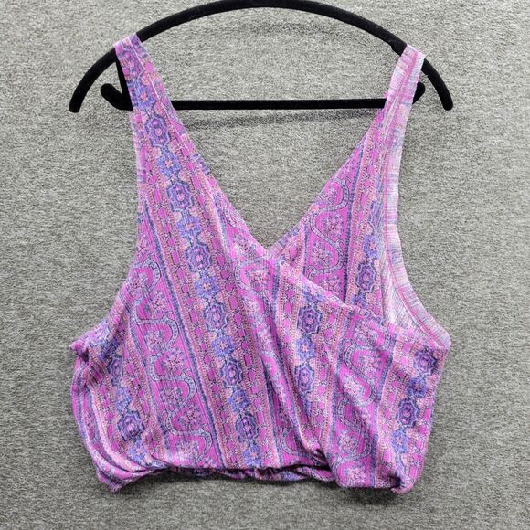 Free People Tank Women's Small Purple Summer Bloom Your Twisted Tank Top NWT - Picture 4 of 13